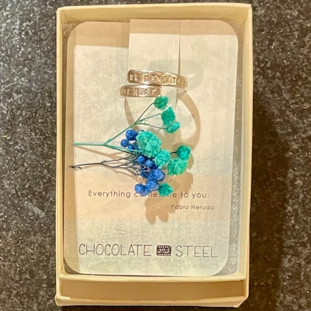 Sterling Silver Ring by Chocolate & Steel "WE WERE TOGETHER, I FORGET THE REST"